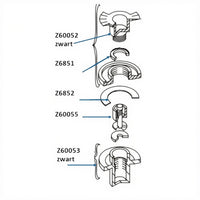 Zodiac Online Shop technisch diagram van Zodiac en Bombard halfverzonken ventiel onderdelen inclusief Z6851 pakking