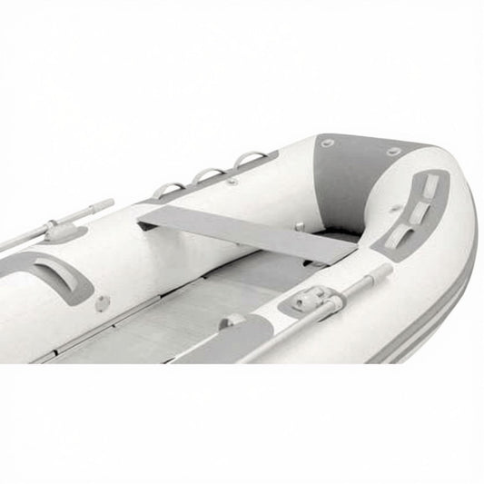 Zodiac Online Shop aluminium zitplank van 105 cm gemonteerd in een grijze en witte Zodiac Cadet rubberboot