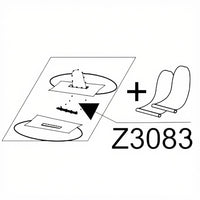 Zodiac Online Shop technische tekening van de Z3083 bevestigingsset voor de zitplank van oudere Zodiac Cadet modellen