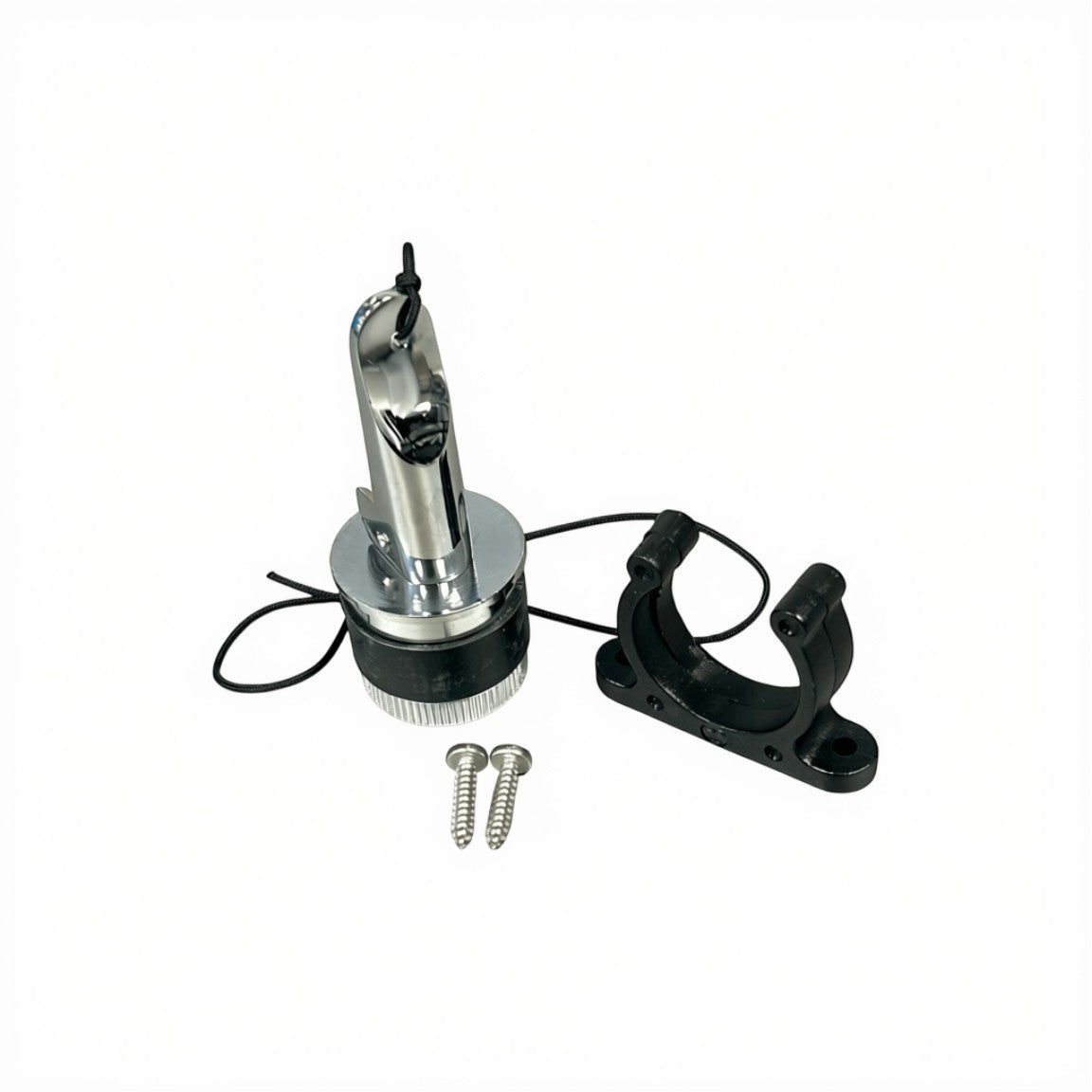 Zodiac Online Shop RVS zelflozerstop kit 34mm met zwarte kunststof houder en doorvoer voor Zodiac RIB boten