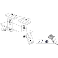 Zodiac Online Shop technische tekening van de montage voor de 85cm zitplank bankkit op aluminium vlonderrails